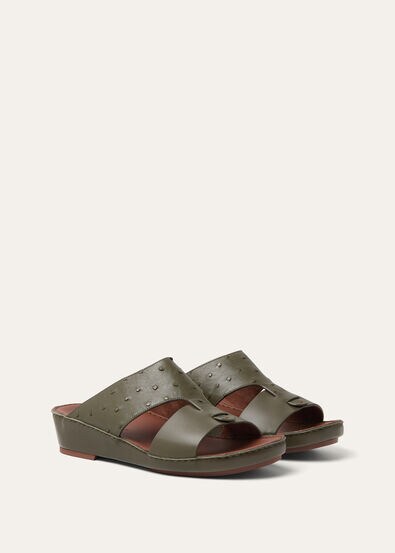 NEW BUCKLE WALK SANDAL OSTRICH CALF