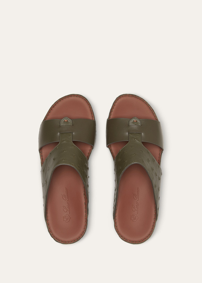 NEW BUCKLE WALK SANDAL OSTRICH CALF_FAQ8093_51K3_5