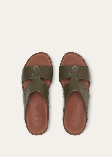 NEW BUCKLE WALK SANDAL OSTRICH CALF