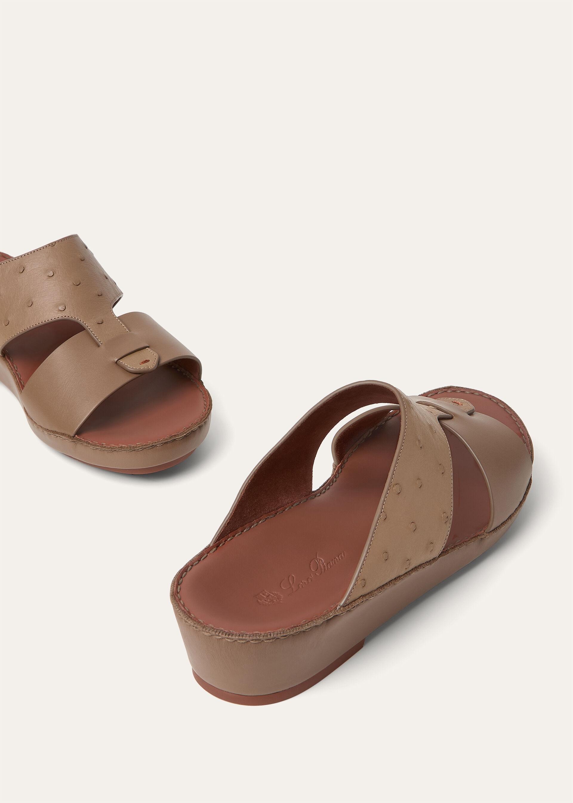 NEW BUCKLE WALK SANDAL OSTRICH CALF