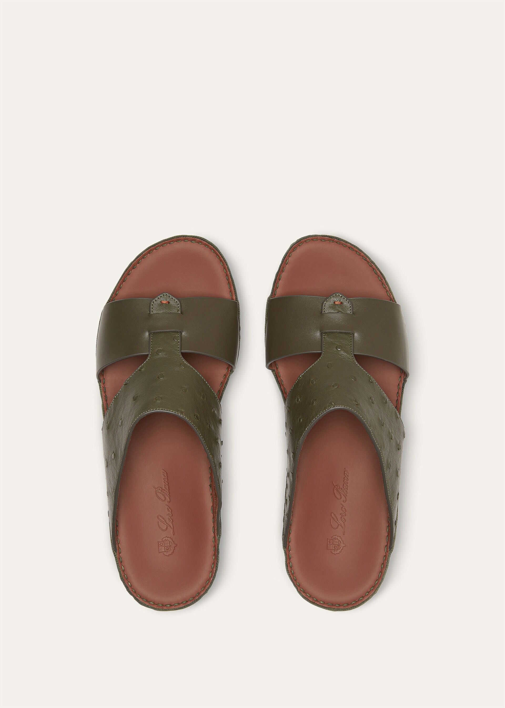 NEW BUCKLE WALK SANDAL OSTRICH CALF