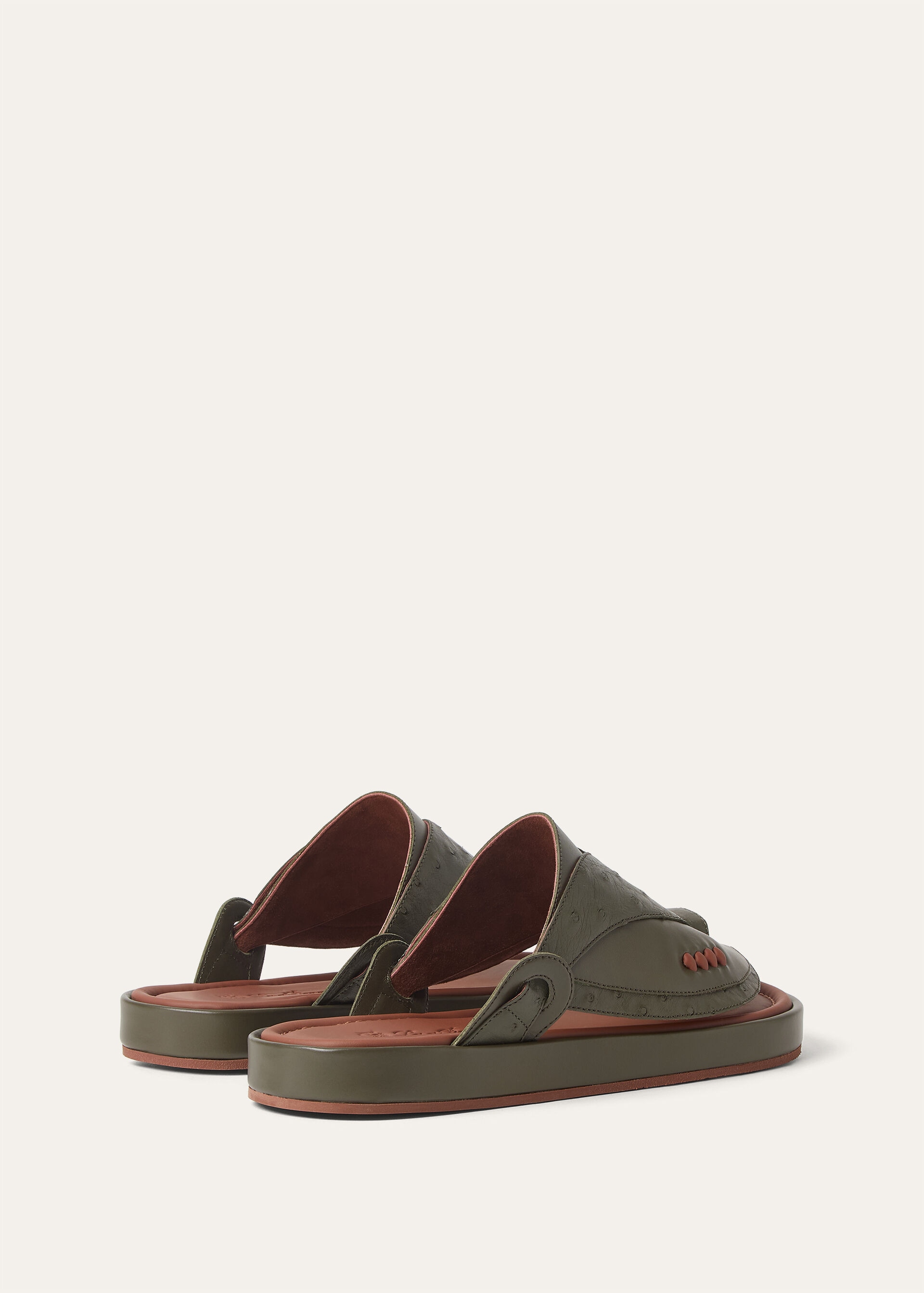 NOOR SANDAL WALK OSTRICH SADDLE FINISH CALF