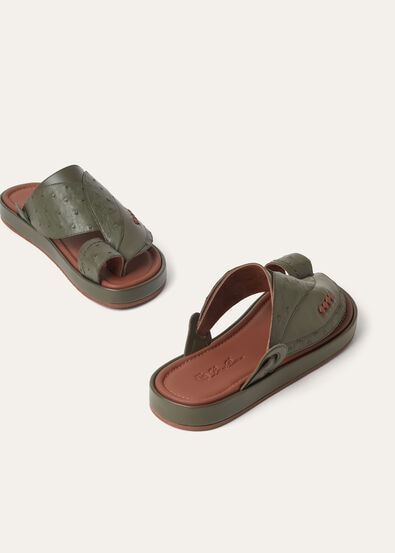 NOOR SANDAL WALK OSTRICH SADDLE FINISH CALF