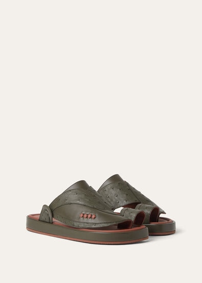 NOOR SANDAL WALK OSTRICH SADDLE FINISH CALF