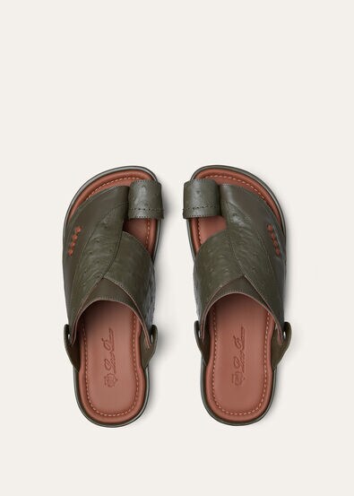 NOOR SANDAL WALK OSTRICH SADDLE FINISH CALF