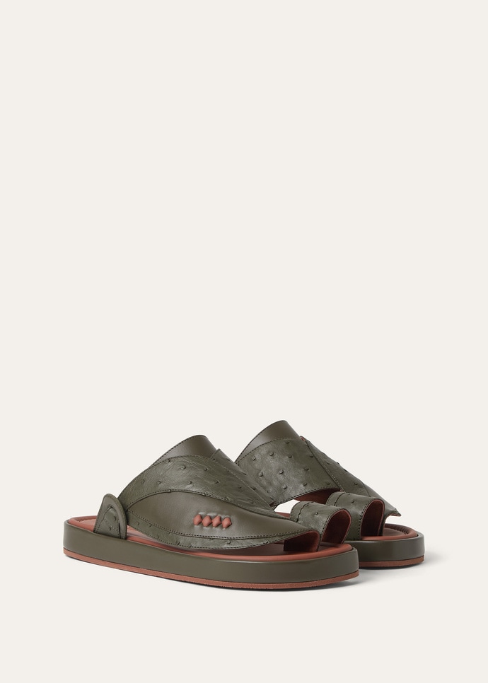 NOOR SANDAL WALK OSTRICH SADDLE FINISH CALF_FAQ8097_51K3_3