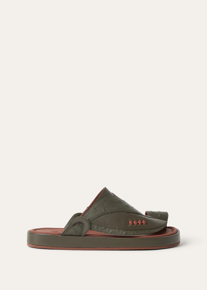 NOOR SANDAL WALK OSTRICH SADDLE FINISH CALF_FAQ8097_51K3_2