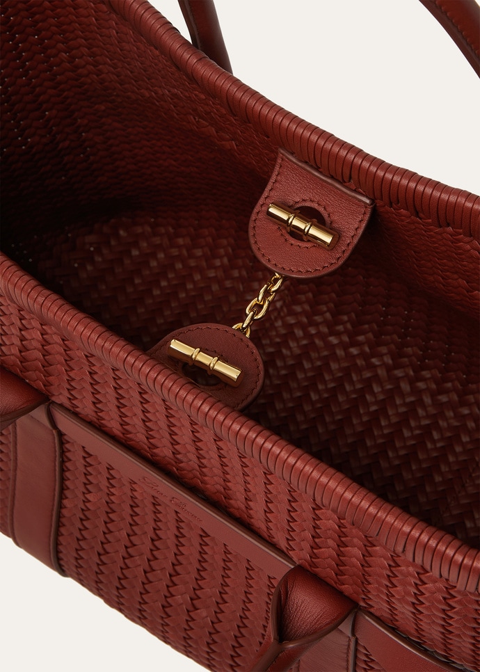 GHIERA SHOPPER SMALL WOVEN LEATHER/RDD LTH_FAQ8422_P0AI_NR_8