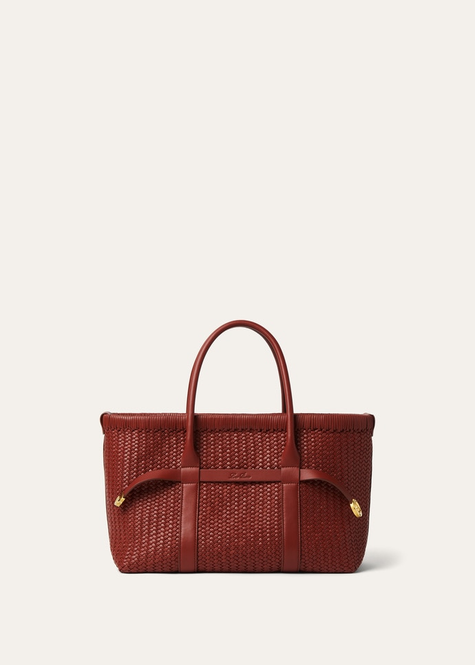 GHIERA SHOPPER SMALL WOVEN LEATHER/RDD LTH_FAQ8422_P0AI_NR_3