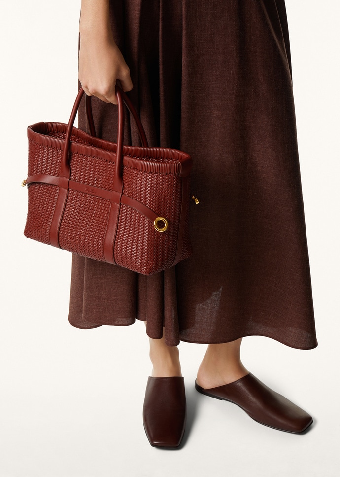 GHIERA SHOPPER SMALL WOVEN LEATHER/RDD LTH_FAQ8422_P0AI_NR_2