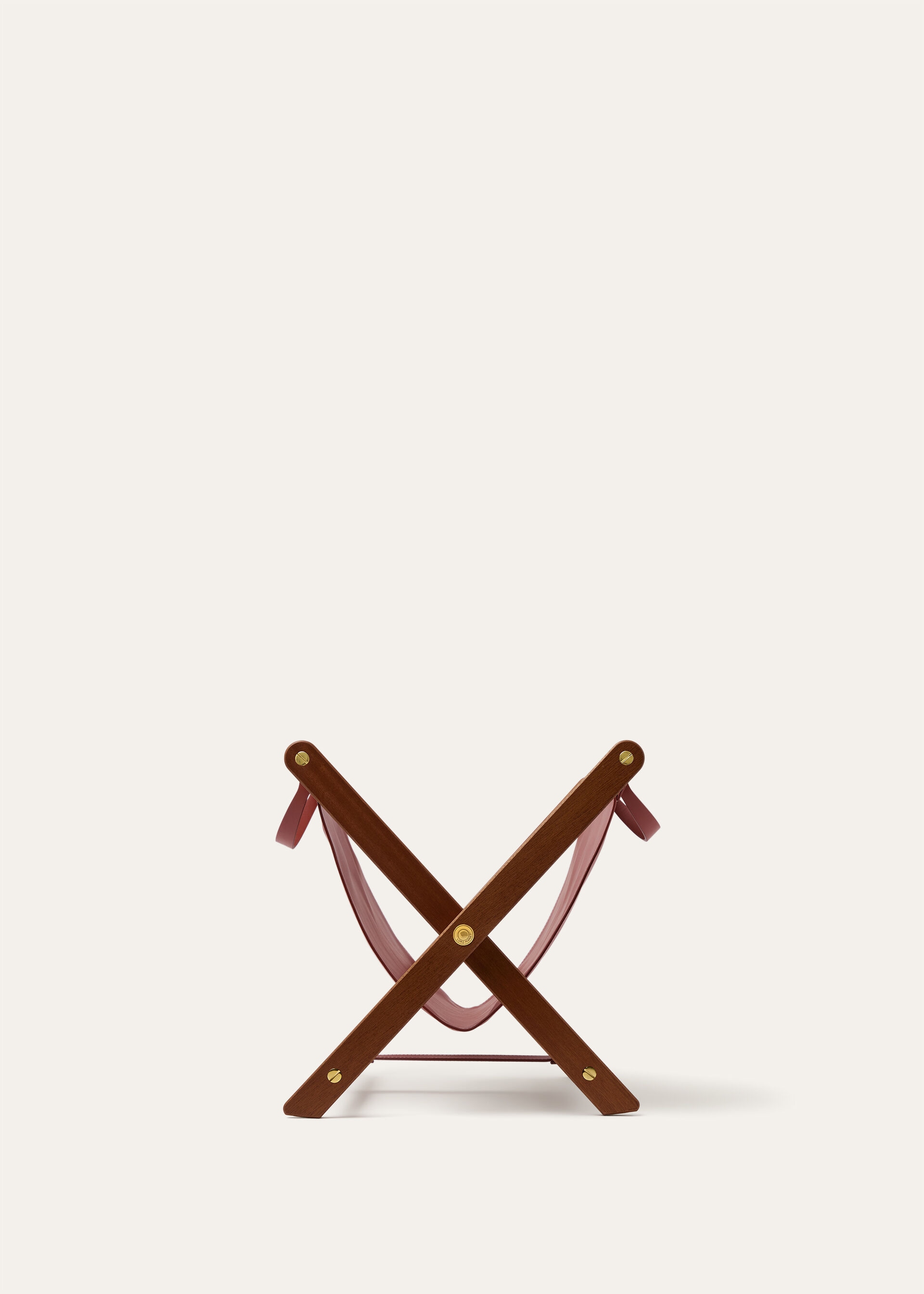 MAGAZINE HOLDER MAHOGANY ROUNDED CALF