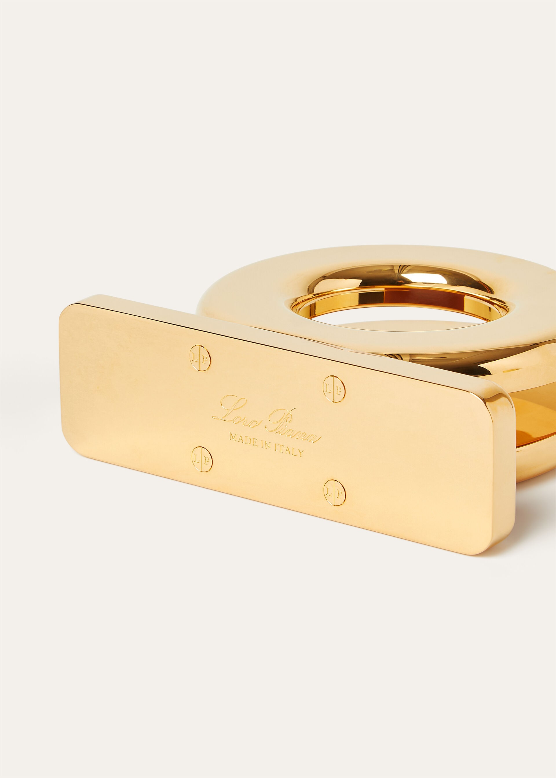 GHIERA MAIL HOLDER BRASS ROUNDED CALF