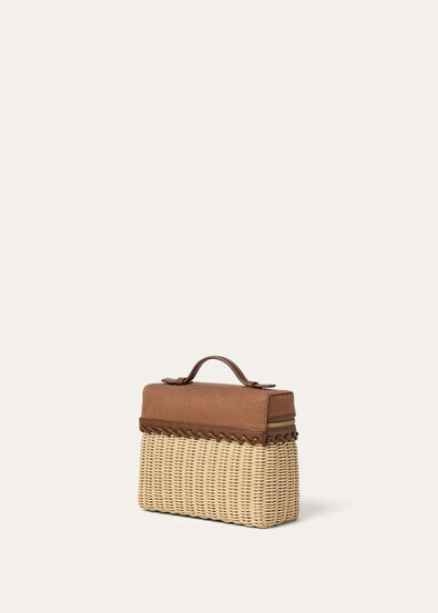 EXTRA POCKET L19 NS WICKER/CANVAS/ROUNDED LTH
