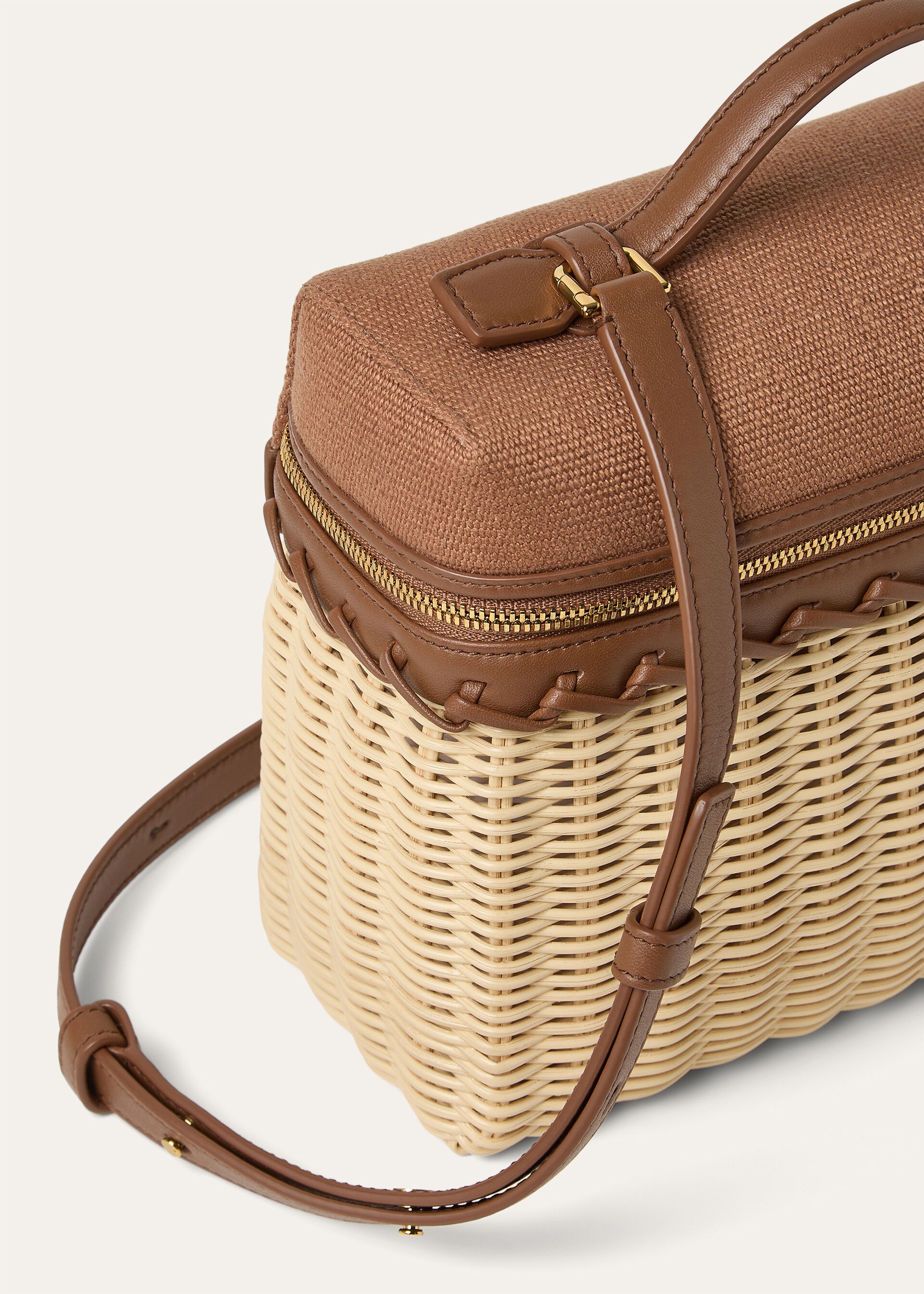 EXTRA POCKET L19 NS WICKER/CANVAS/ROUNDED LTH