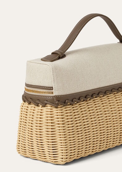 EXTRA POCKET L27 WICKER NATURAL CANVAS/RNDD LTH