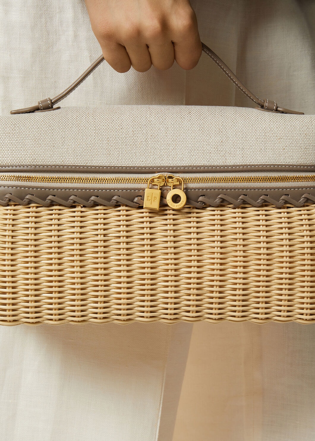 EXTRA POCKET L27 WICKER NATURAL CANVAS/RNDD LTH