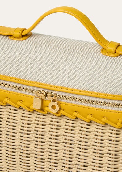 EXTRA POCKET L19 EW WICKER/NATURAL CNVS /RNDED LTH