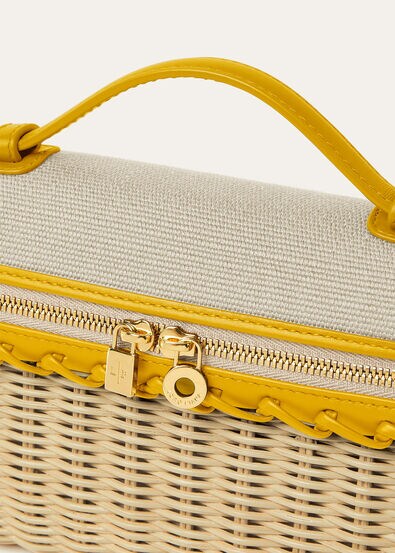 EXTRA POCKET L19 EW WICKER/NATURAL CNVS /RNDED LTH