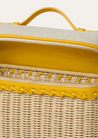 EXTRA POCKET L19 EW WICKER/NATURAL CNVS /RNDED LTH