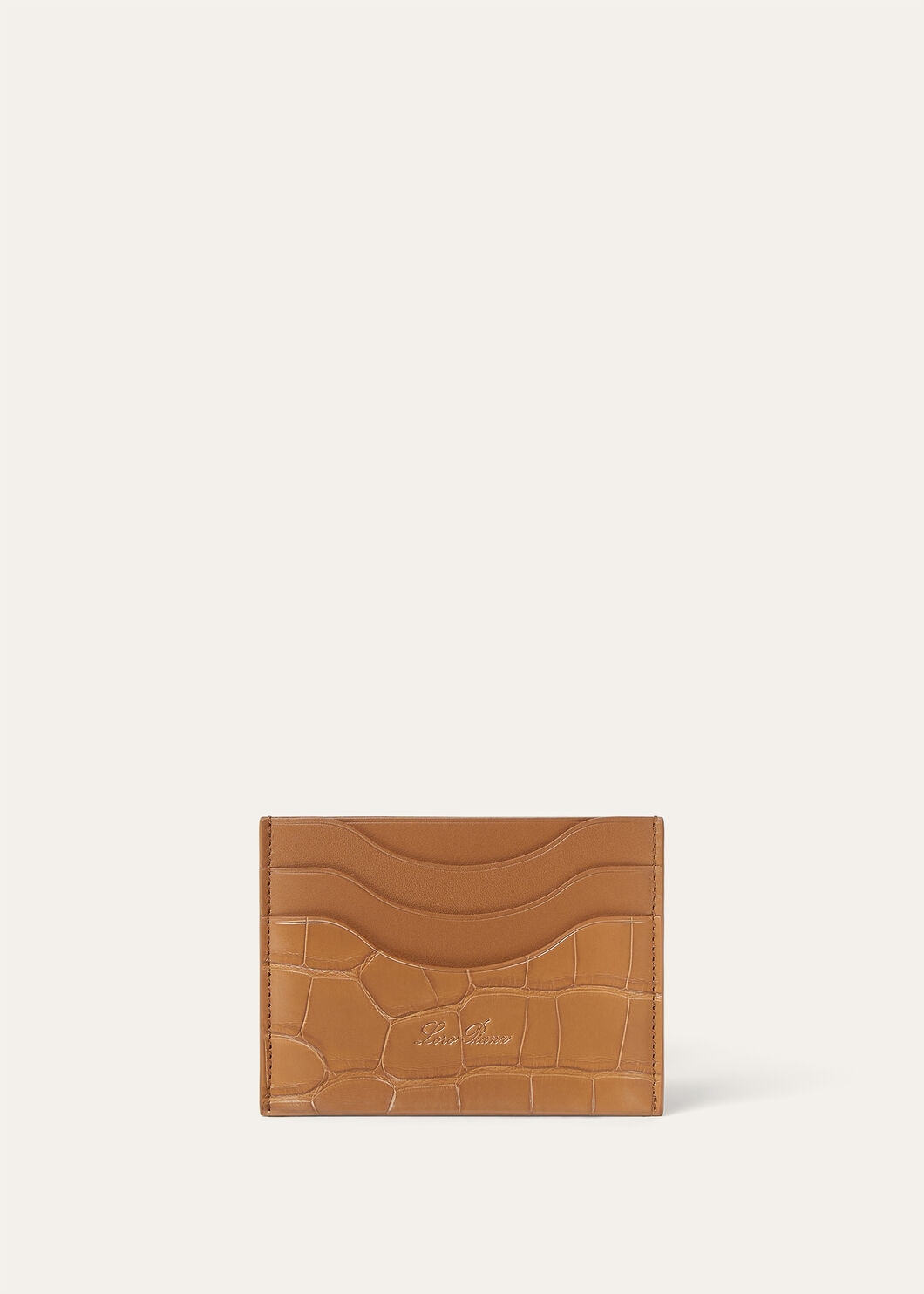 EXTRA CARDHOLDER ROUNDED LTHR/GLAZED ALLIGATOR