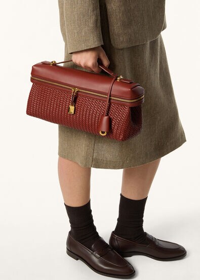 EXTRA SOFTY BAG L33 BRAIDED ROUNDED LEATHER