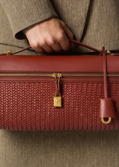 EXTRA SOFTY BAG L33 BRAIDED ROUNDED LEATHER