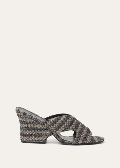 VERA HEELED MULE H80 PAILLETTES TWEED