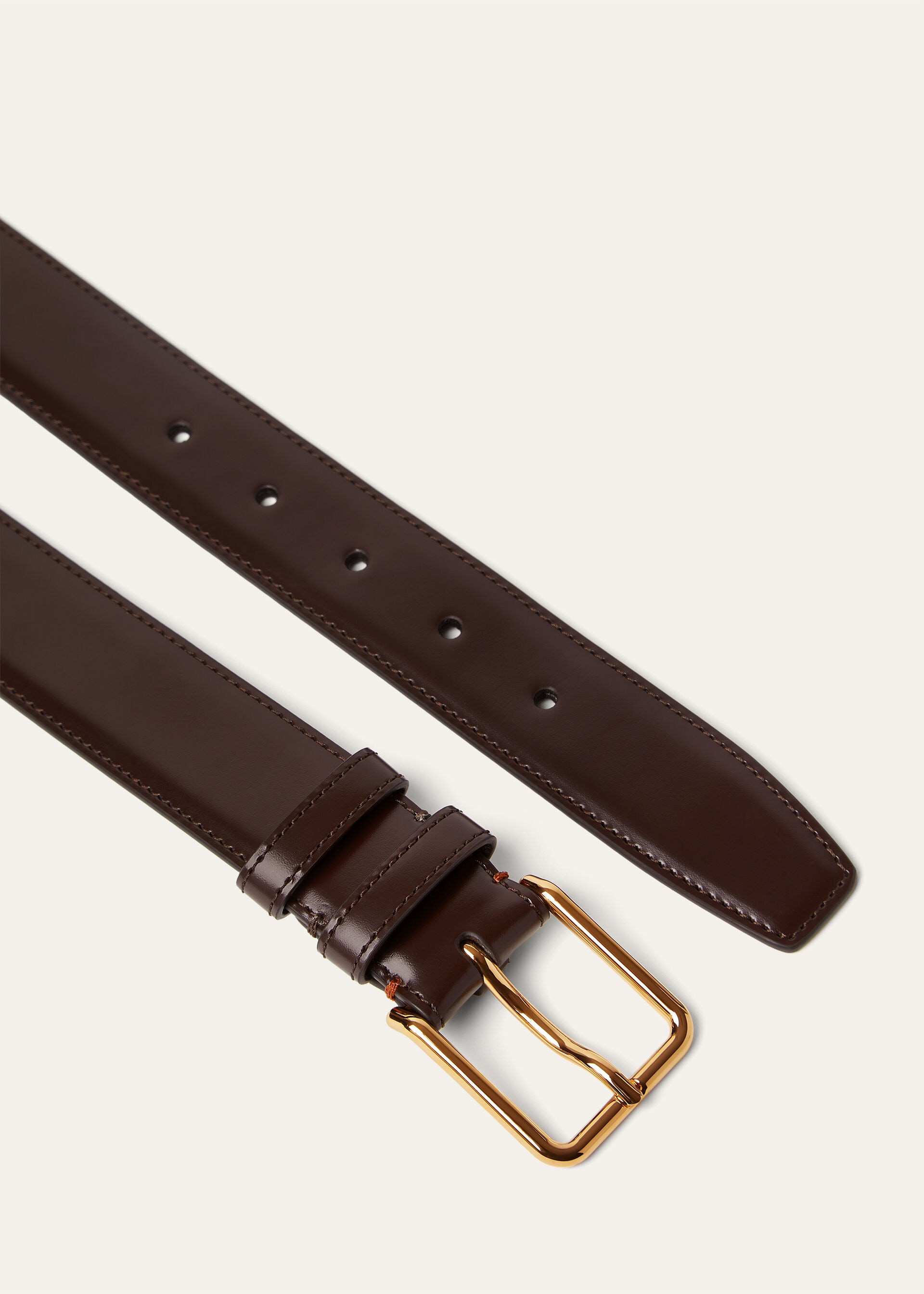 MAYFAIR BELT 32 MM ROUNDED SATIN LEATHER