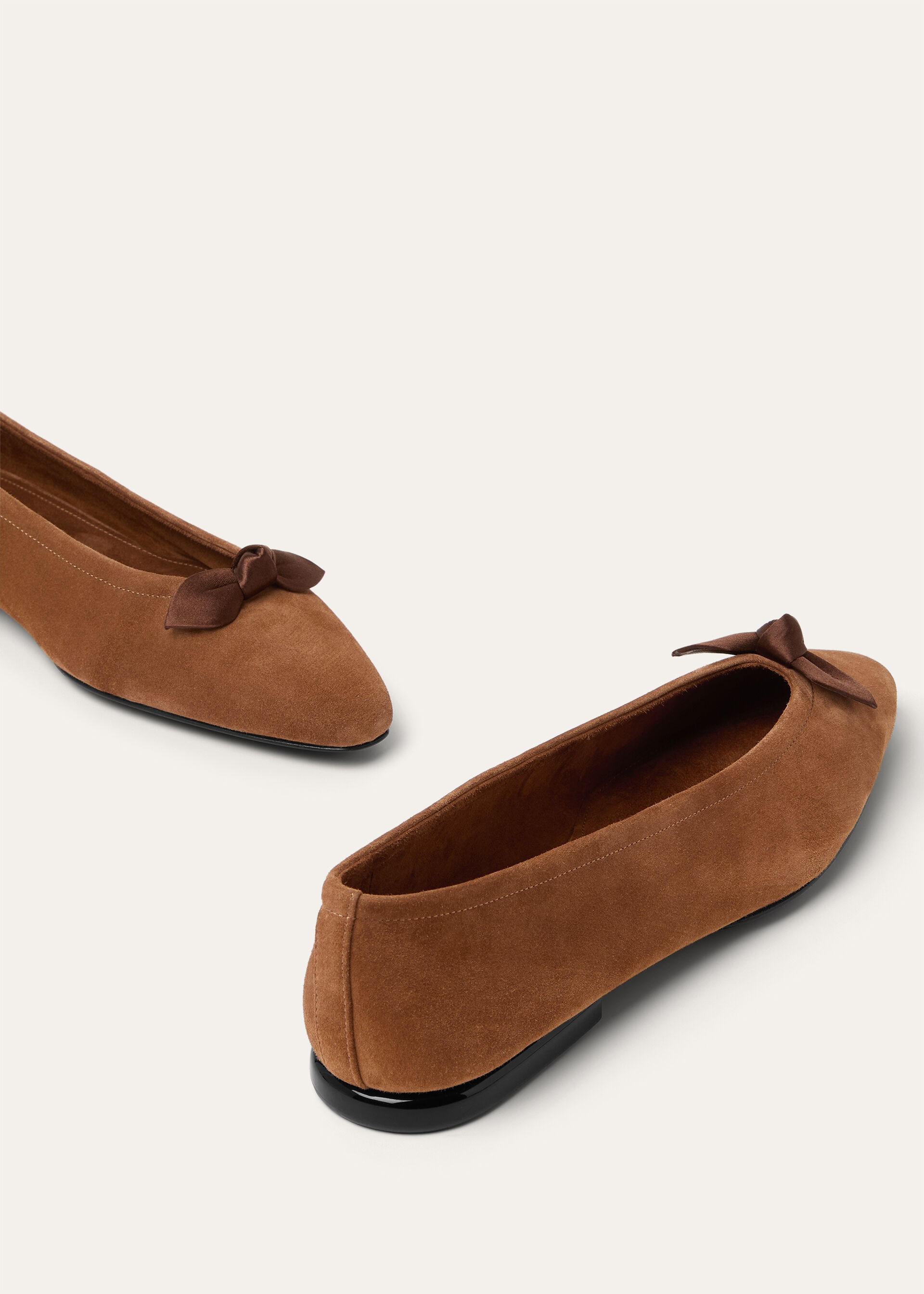 PRIMULA BOW BALLERINA SUEDE CASHMERE