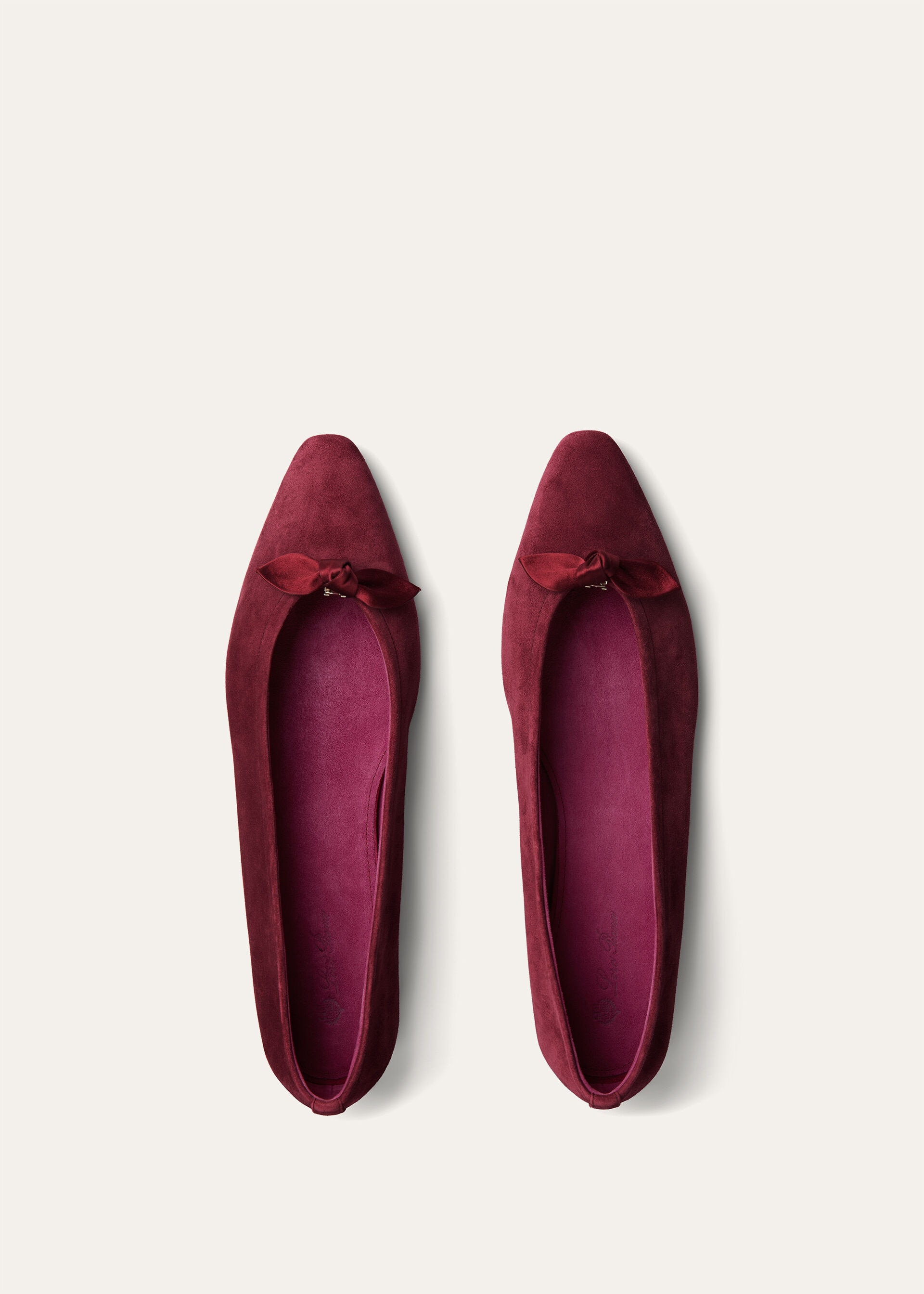 PRIMULA BOW BALLERINA SUEDE CASHMERE