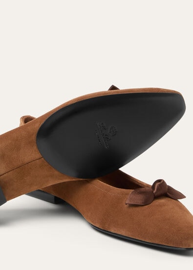 PRIMULA BOW BALLERINA SUEDE CASHMERE