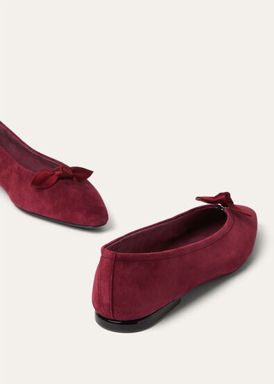 PRIMULA BOW BALLERINA SUEDE CASHMERE