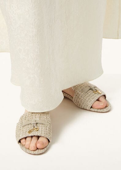 SUMMER CHARMS FLAT MULE HOLIDAY METARILLIC T AF