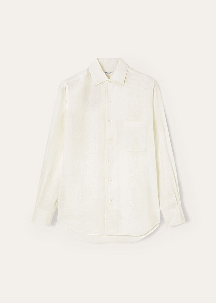 【Loro piana】ロロピアーナ リネンシャツ アンドレ36 アンドレ・シャツ リネン（麻） ライトブルーインディゴ | ロロ