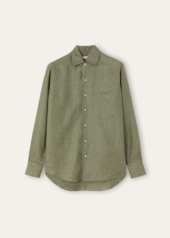0118 Loro Piana リネンシャツ 42サイズ André Shirt Linen Green Landscape | Loro Piana CC