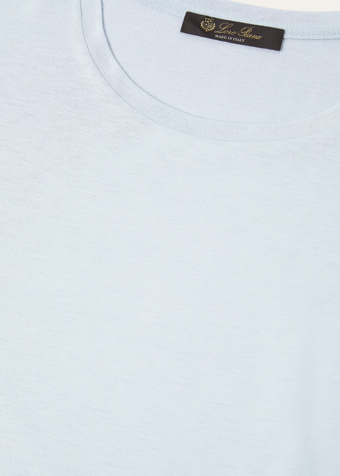 Levo T-Shirt Silk, Cotton Dewdrop Blue | Loro Piana US