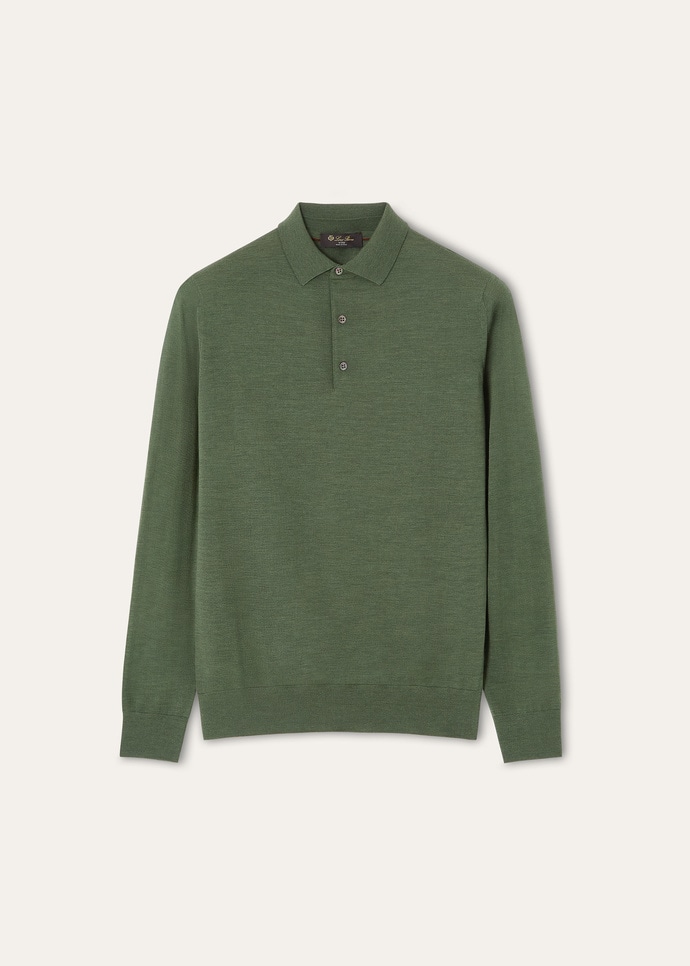 Polo Wish® Wool Green Kelp Melange | Loro Piana US