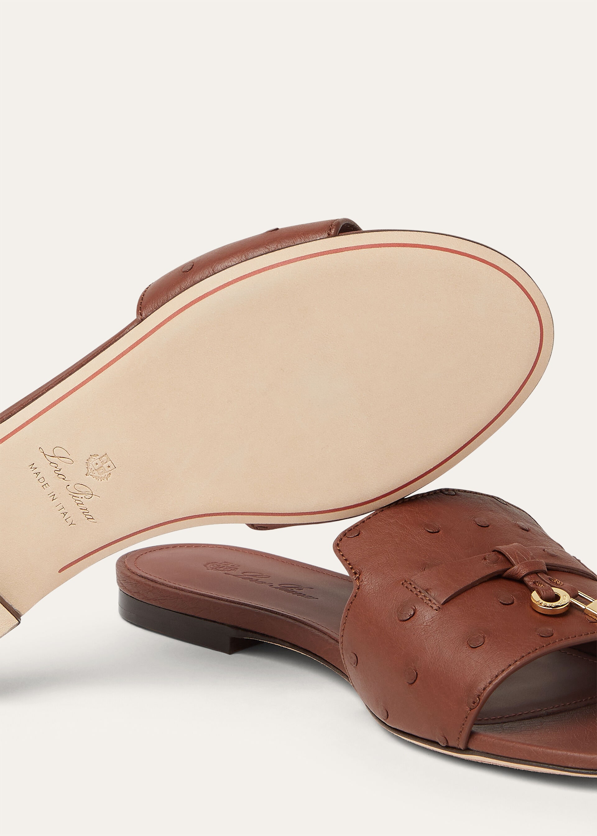 SUMMER CHARMS FLAT MULE OSTRICH AF