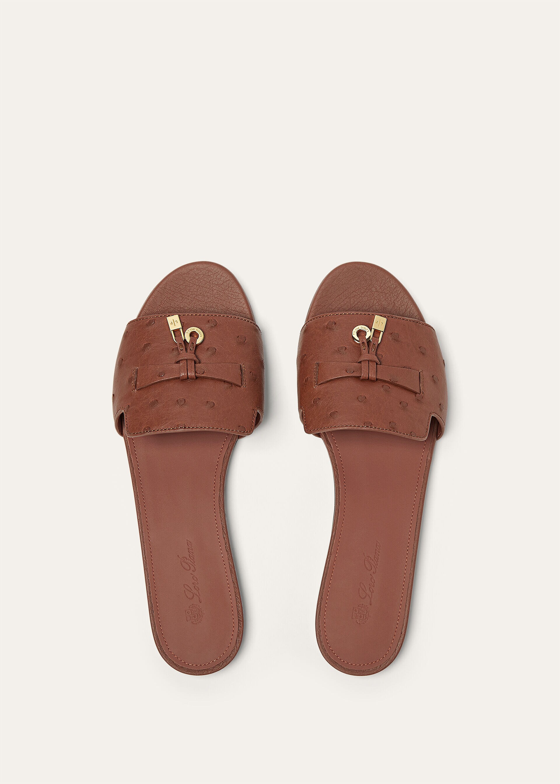 SUMMER CHARMS FLAT MULE OSTRICH AF