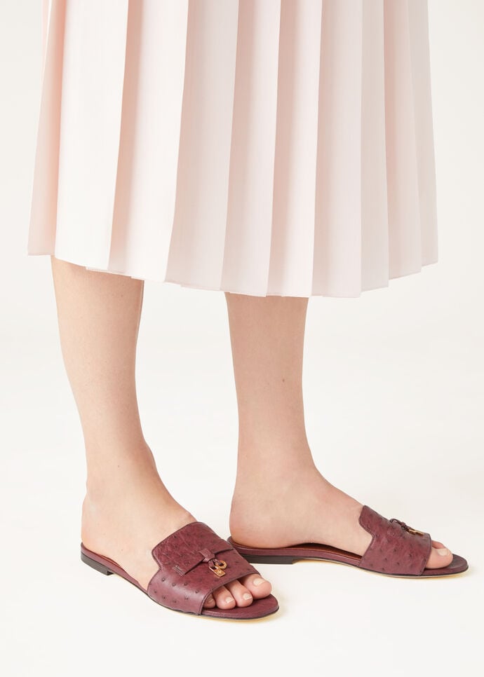SUMMER CHARMS FLAT MULE OSTRICH_FAL0468_50KY_1