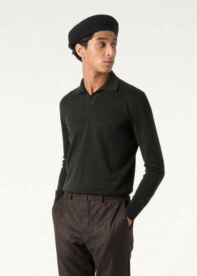 EMPIRE WISH WOOL POLO BUTTONLESS GG 18