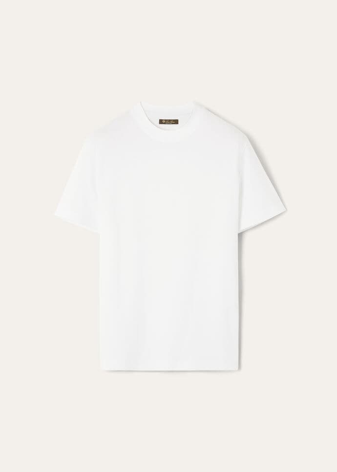 Loro Piana| (FAM8924 1005) Ray T-Shirt Cotton Optical White | Loro Piana US