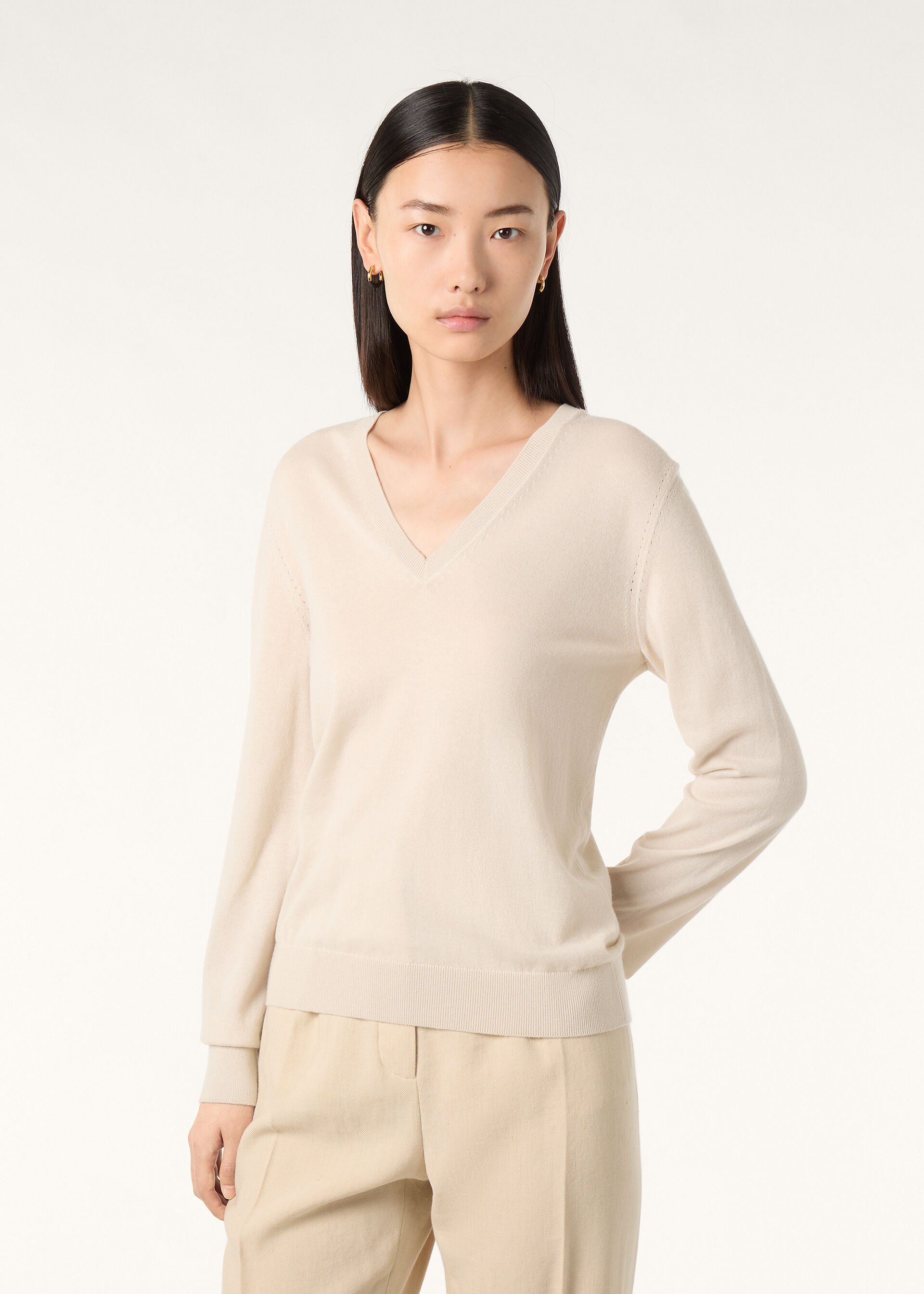 NEO PIUMA V NECK SWEATER CASHMERE GG 18