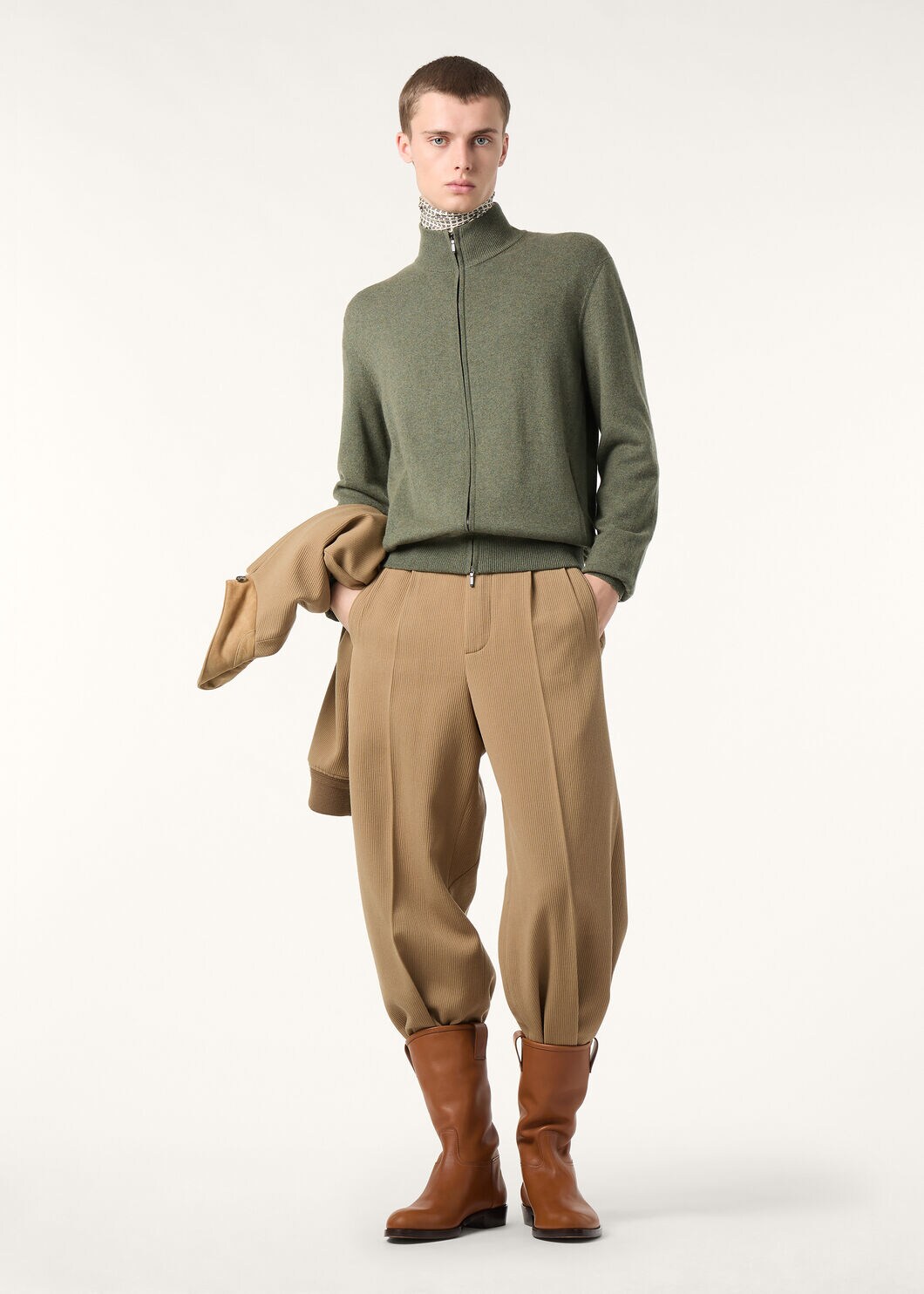 CLASSIC BABY CASHMERE BOMBER SWEATER ZIP GG 12