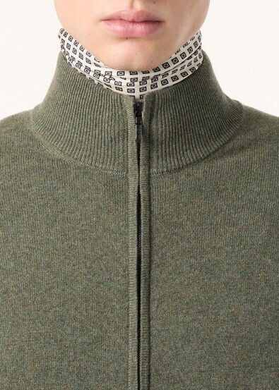 CLASSIC BABY CASHMERE BOMBER SWEATER ZIP GG 12