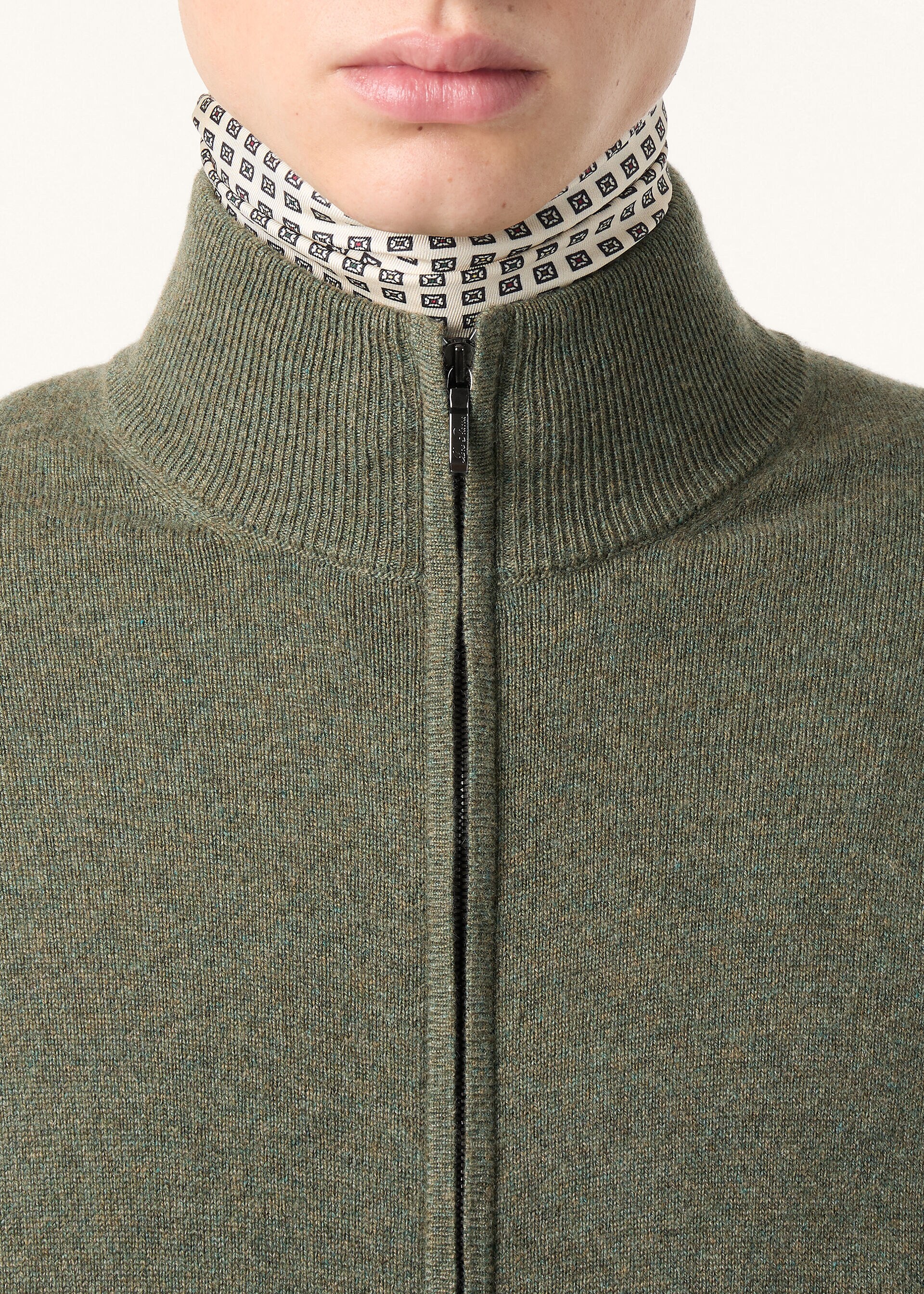 CLASSIC BABY CASHMERE BOMBER SWEATER ZIP GG 12