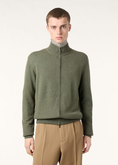 CLASSIC BABY CASHMERE BOMBER SWEATER ZIP GG 12