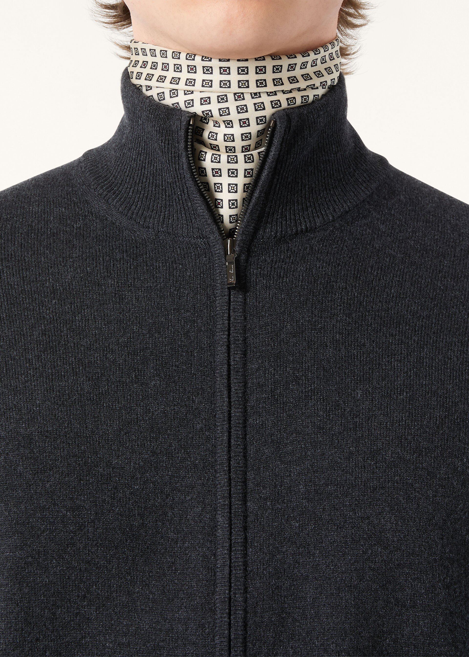 CLASSIC BABY CASHMERE BOMBER SWEATER ZIP GG 12
