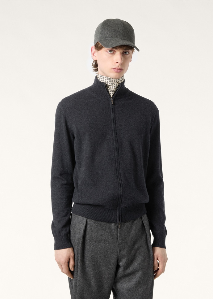 CLASSIC BABY CASHMERE BOMBER SWEATER ZIP GG 12_FAM9318_M047_3