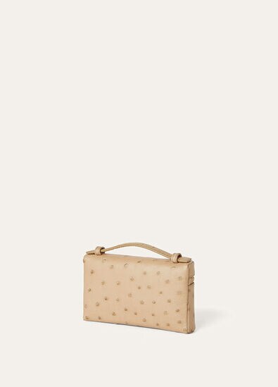 EXTRA POCKET MINI POUCH OSTRICH SADDLE FINISH